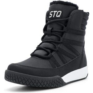 Women's Winter Walking Boots Zip Up Lightweight Cozy Ankle Bootie with Laces